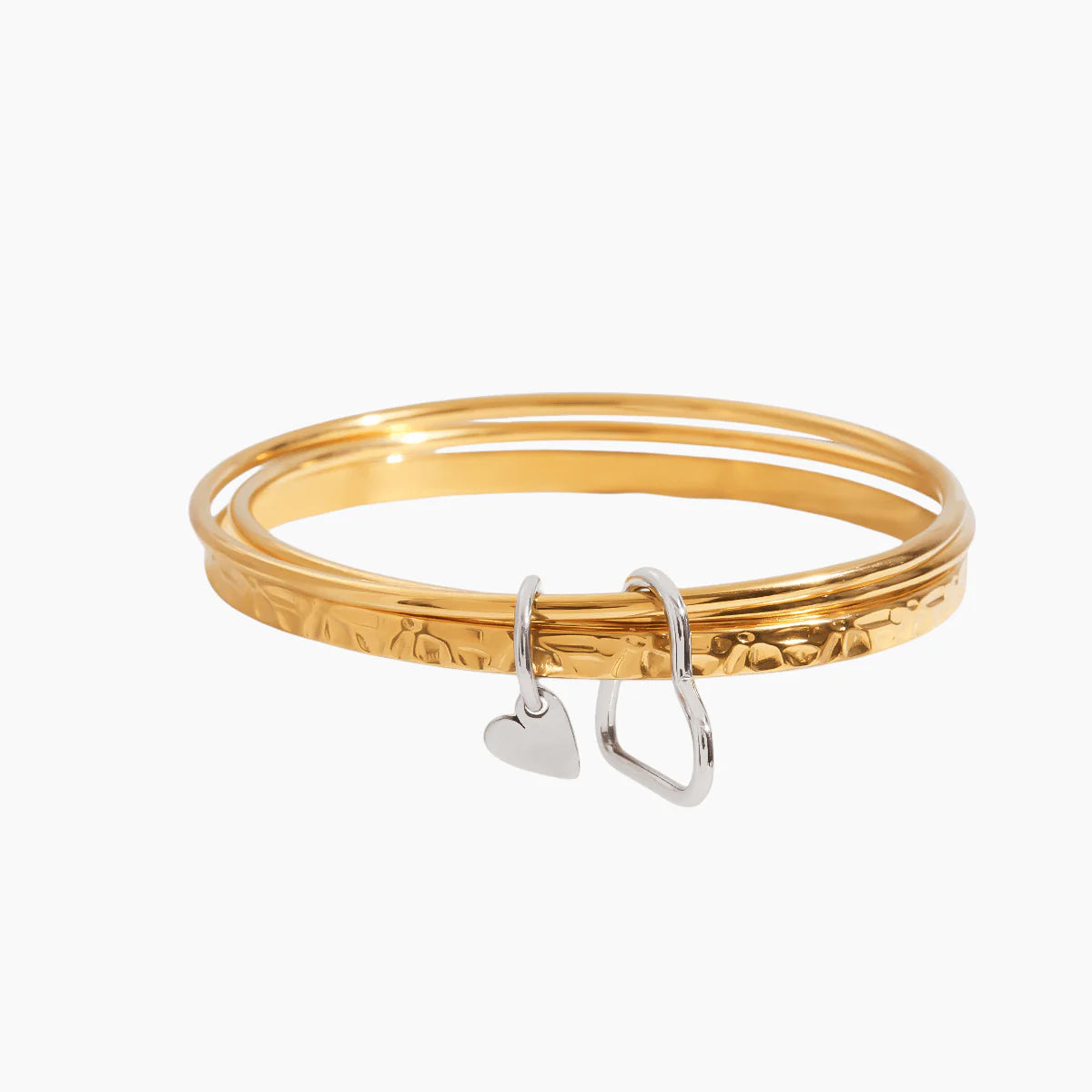 Heart Charm Bangle Bracelet