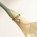 Rainbow Heart charm Ring